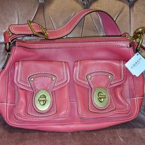 Coach Satchel Purse in Raspberry